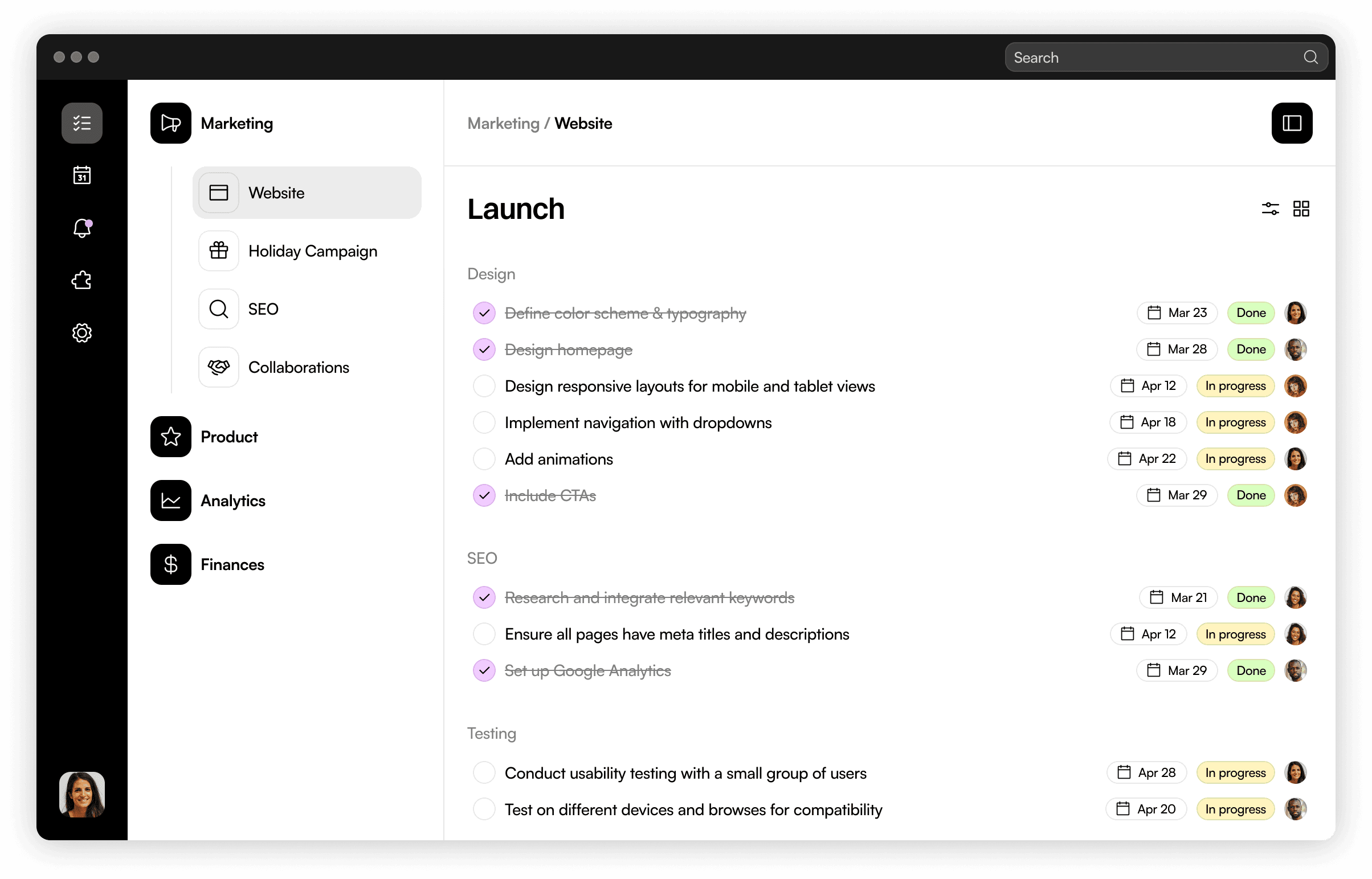 Podgląd interfejsu aplikacji webowej — nowoczesny layout, czytelne karty i sekcje